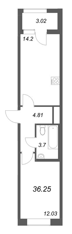 1 ккв 36,3 м²