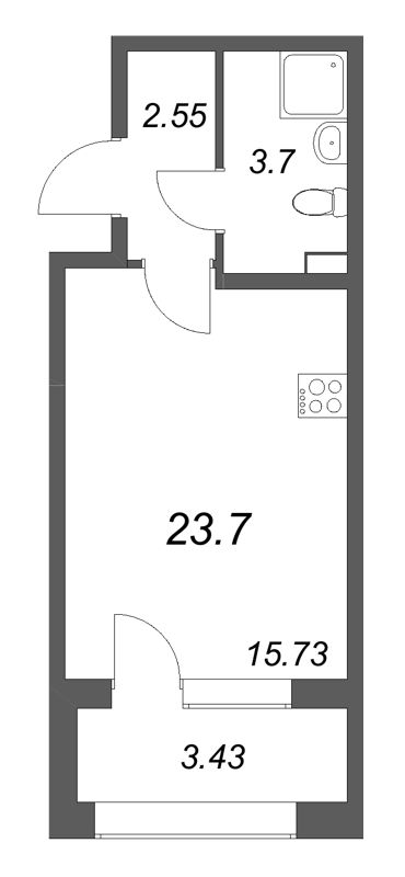 Студия 23,7 м²