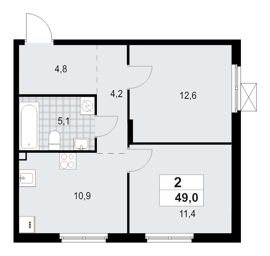 2 ккв 49 м²