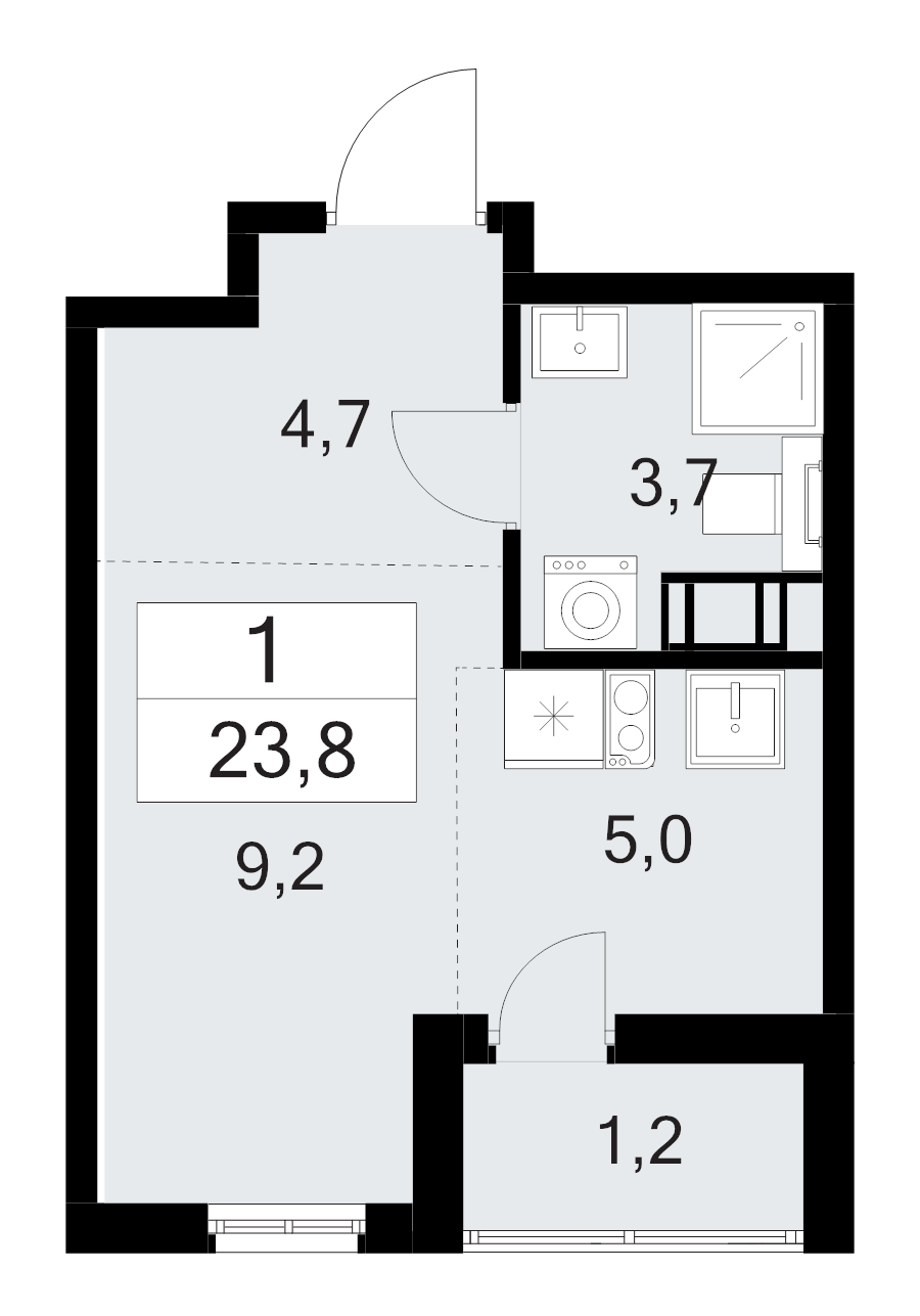 Студия 23,8 м²