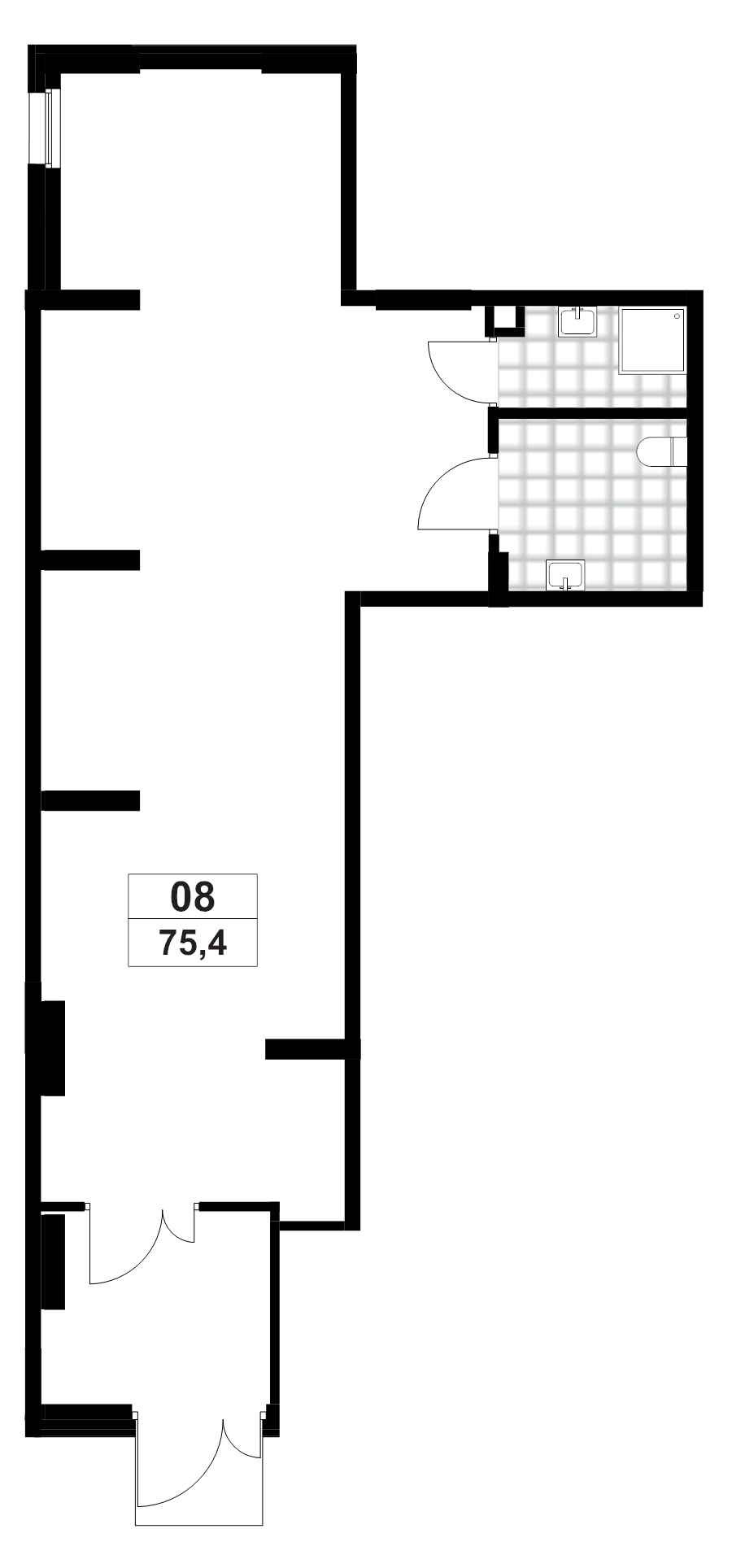 К. пом 75,4 м²