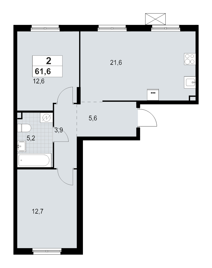 3 ккв (Евро) 61,6 м²