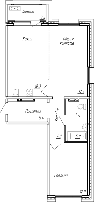 3 ккв (Евро) 67,7 м²