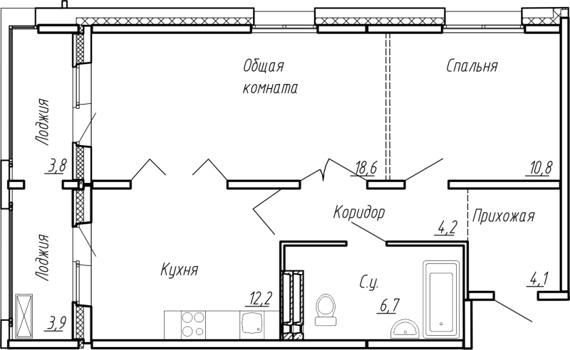 2 ккв 64,3 м²