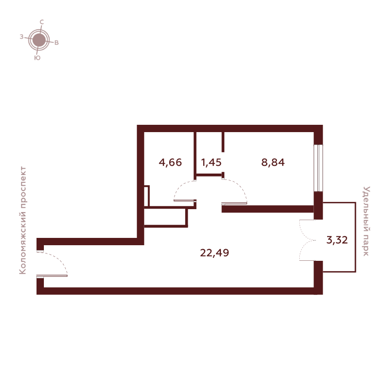 2 ккв (Евро) 40,4 м²