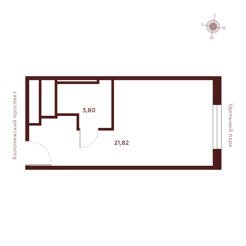 Студия 25,5 м²