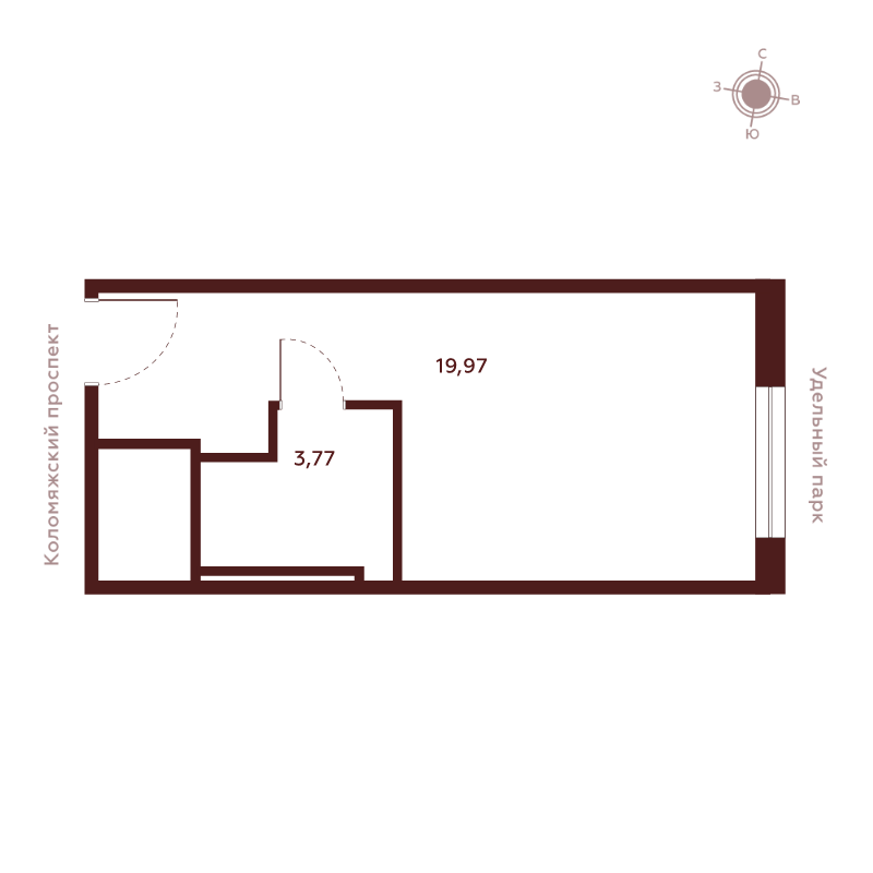 Студия 23,6 м²