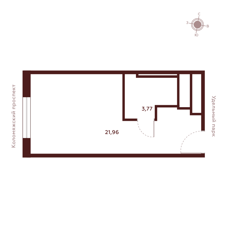 Студия 25,5 м²