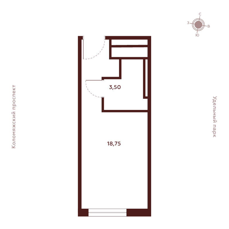 Студия 22,3 м²