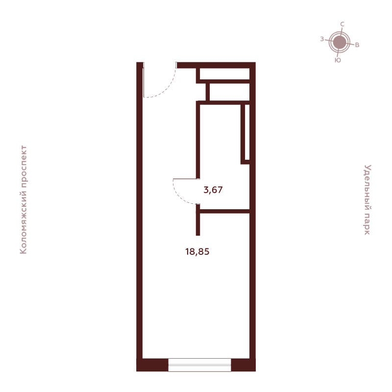 Студия 22,6 м²