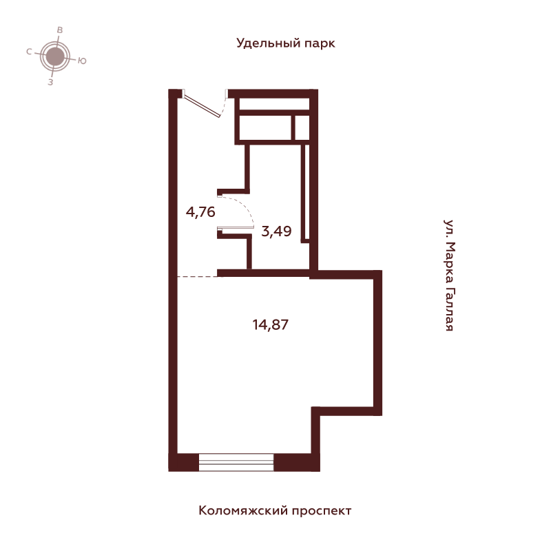 Студия 23,3 м²