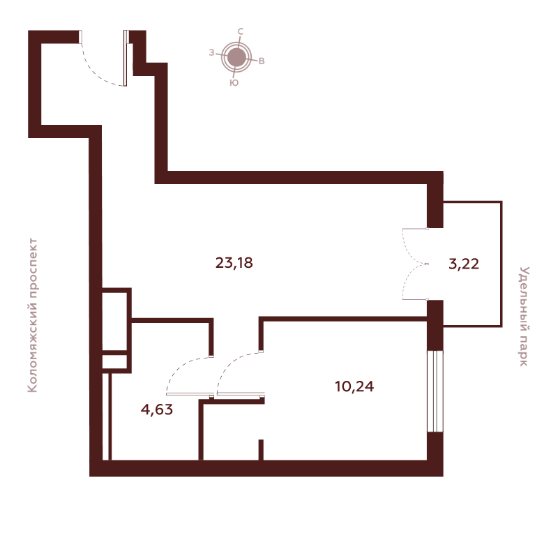 2 ккв (Евро) 41 м²
