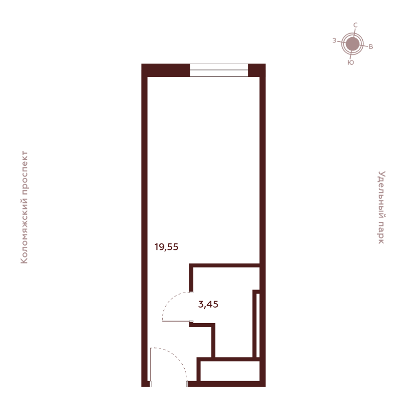 Студия 22,9 м²