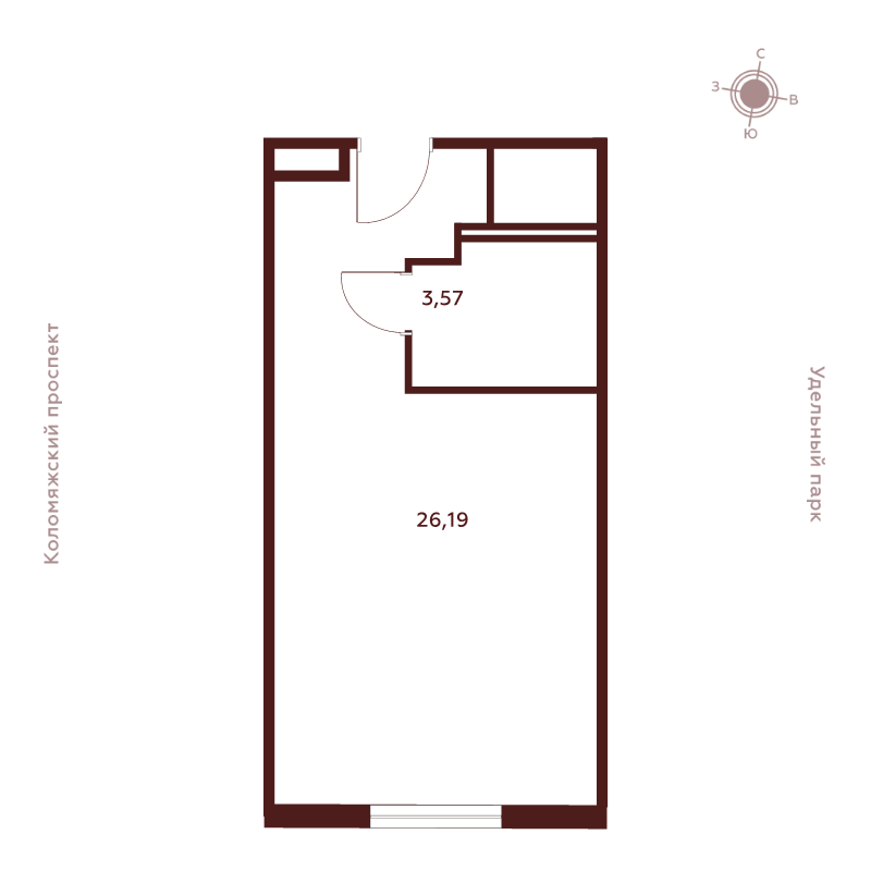 Студия 29,4 м²