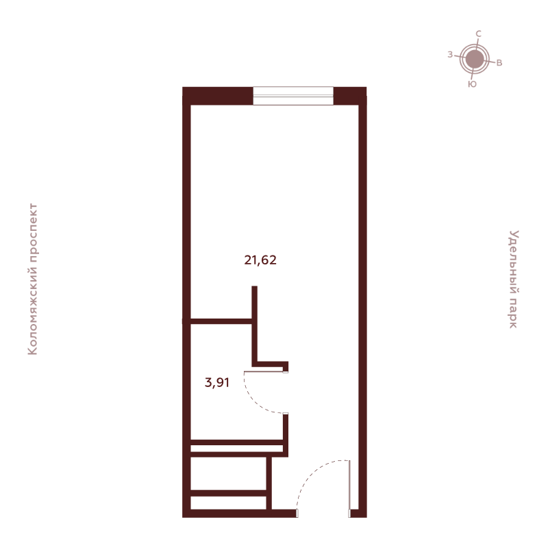 Студия 25,5 м²