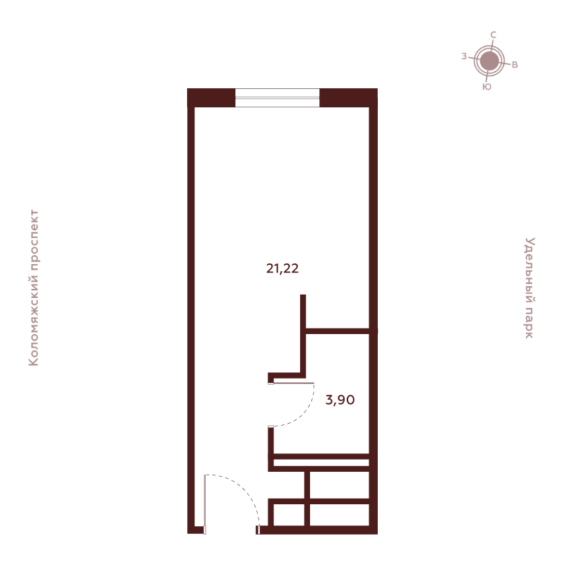 Студия 25,2 м²