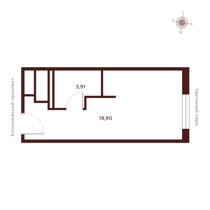 Студия 23,8 м²