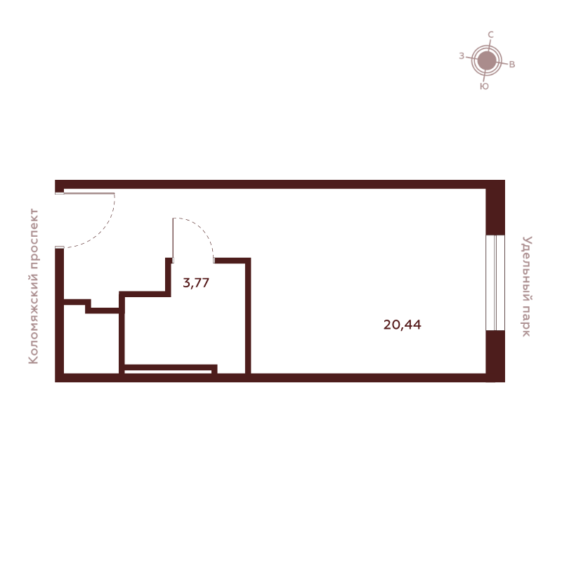 Студия 24,2 м²