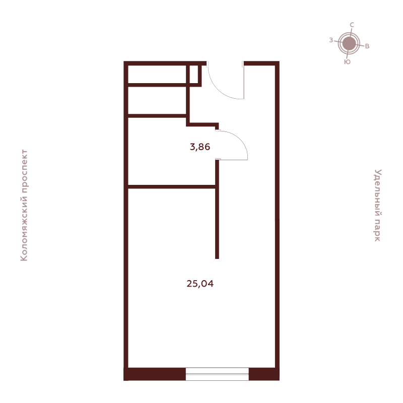 Студия 29,1 м²
