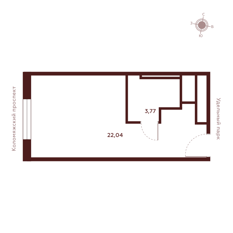 Студия 25,8 м²