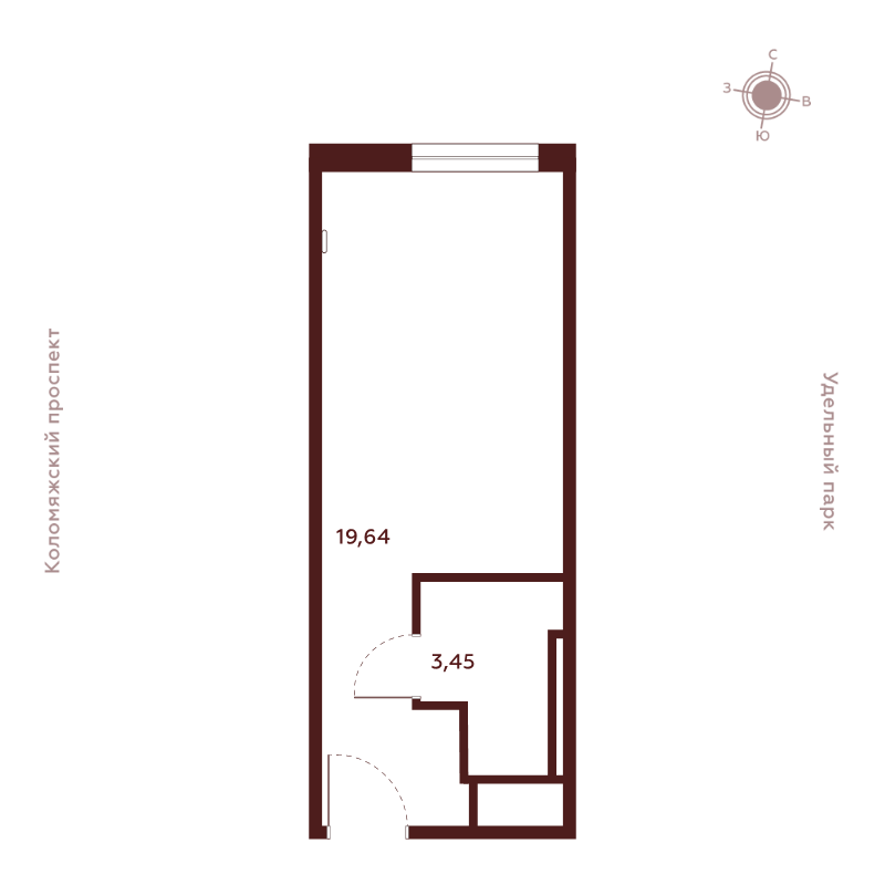 Студия 23,1 м²