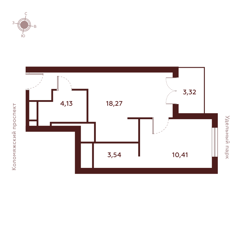 2 ккв (Евро) 39,8 м²
