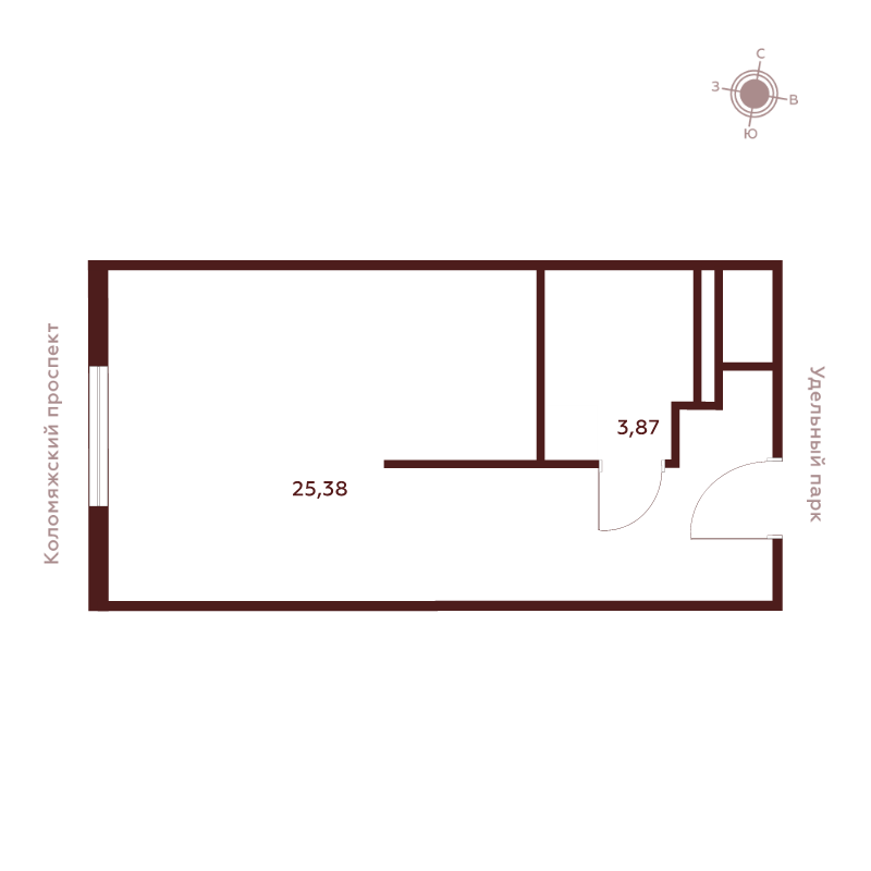Студия 29,2 м²