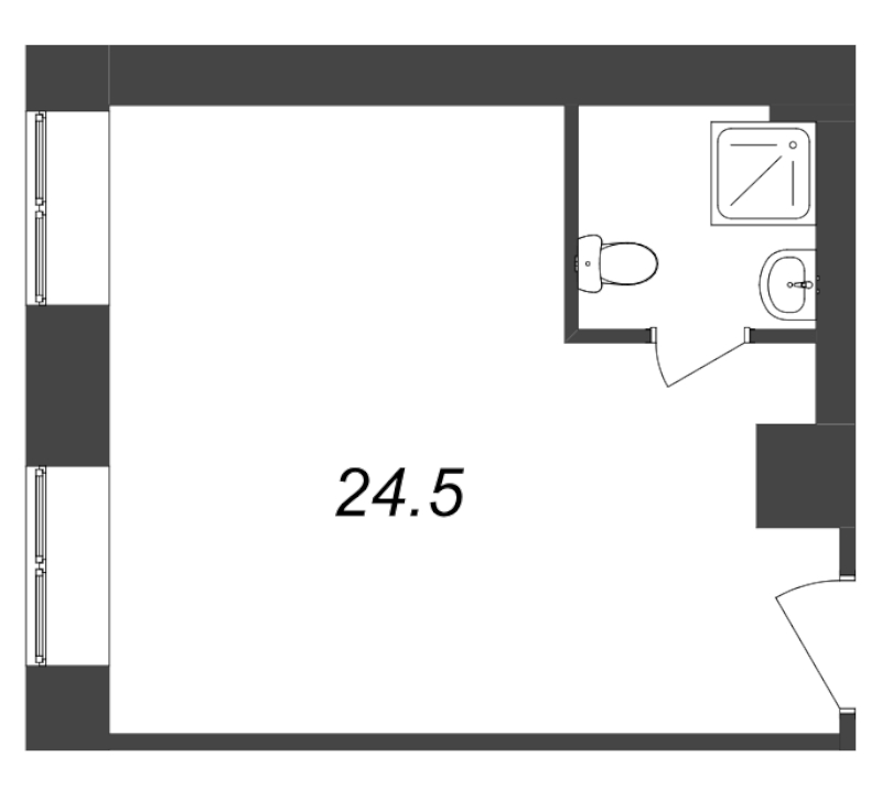 Студия 24,5 м²