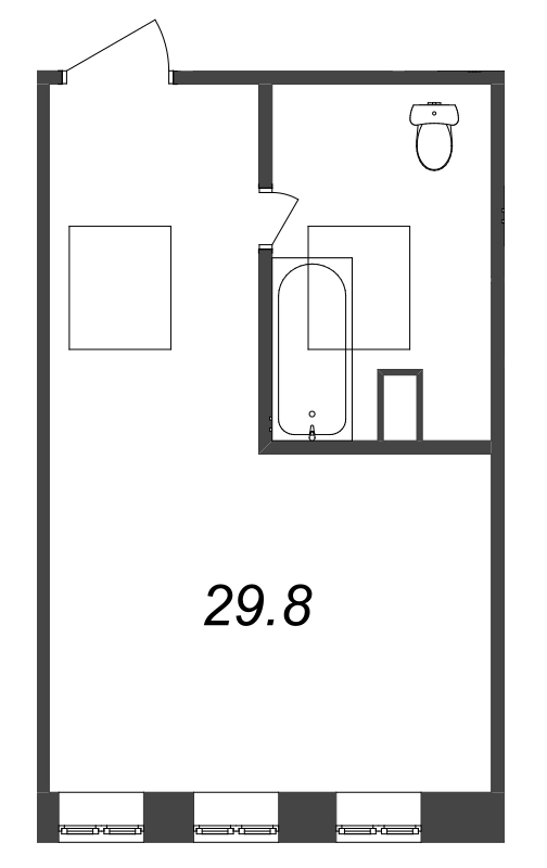 Студия 74 м²