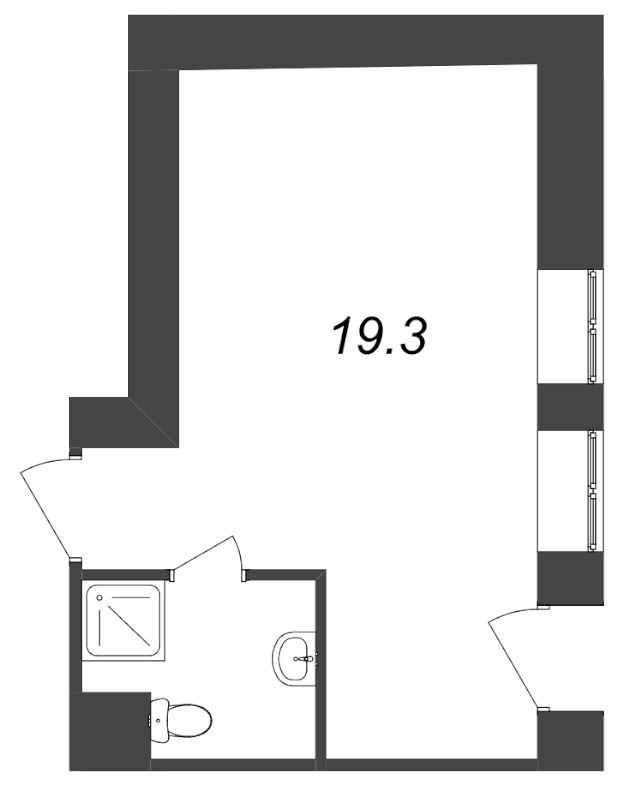 Студия 25,4 м²
