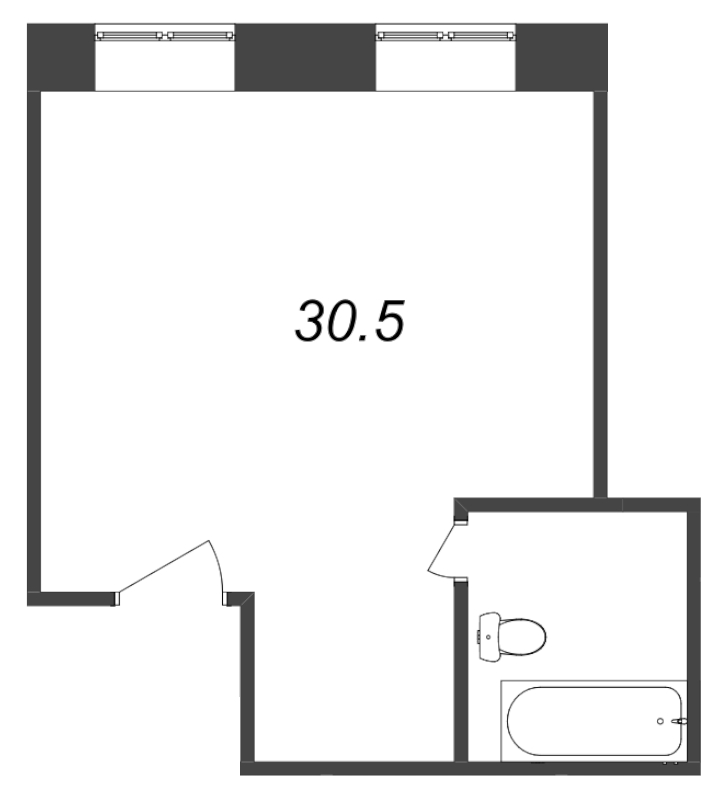 Студия 46,3 м²