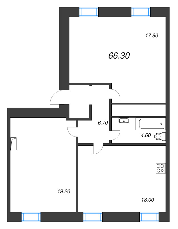 2 ккв 68,9 м²