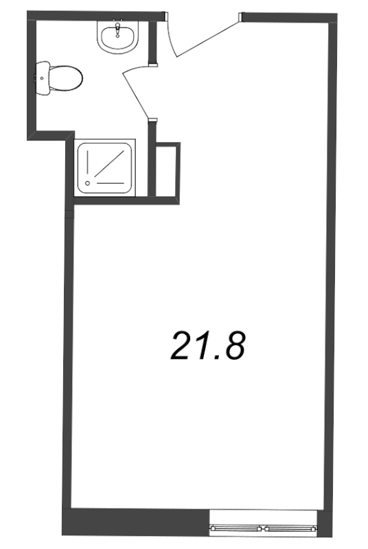 Студия 21,8 м²
