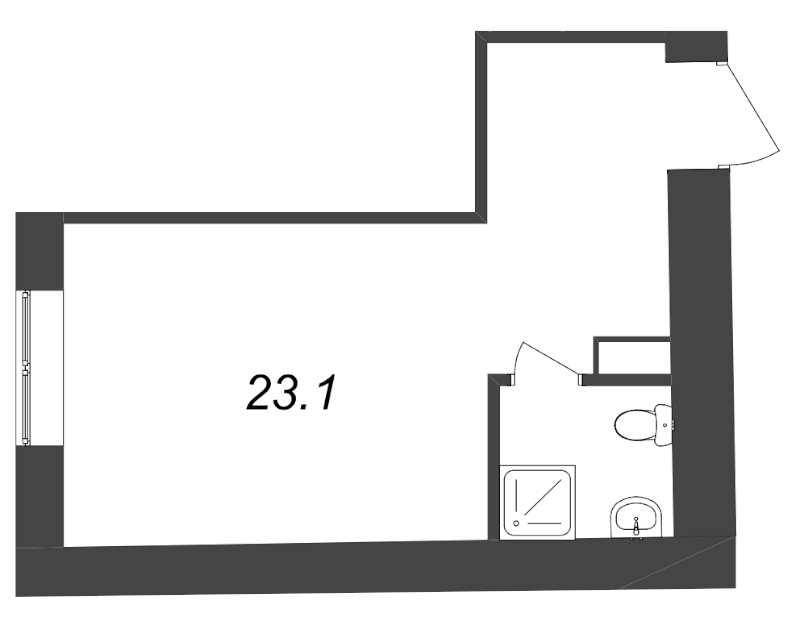 Студия 23,1 м²