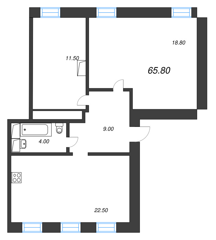 3 ккв (Евро) 71,5 м²