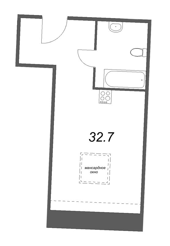 Студия 32,7 м²