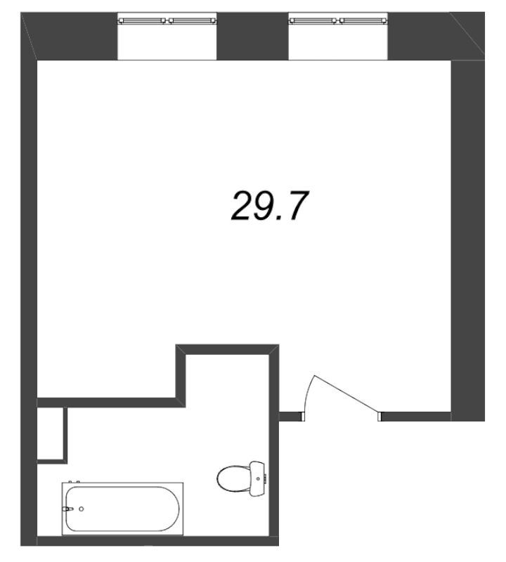 Студия 41,8 м²