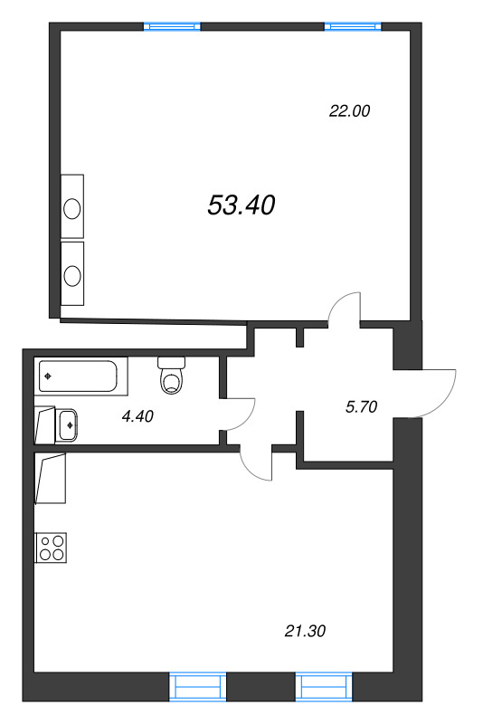 2 ккв (Евро) 63,6 м²