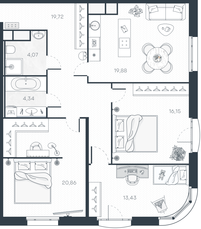 4 ккв (Евро) 99,5 м²