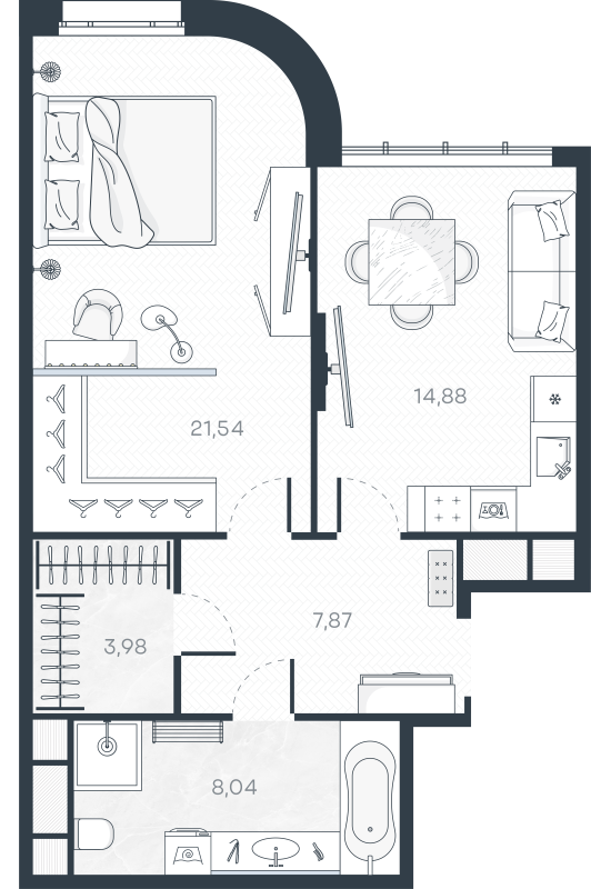 1 ккв 56,3 м²
