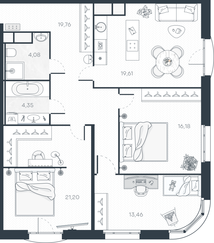 4 ккв (Евро) 100 м²