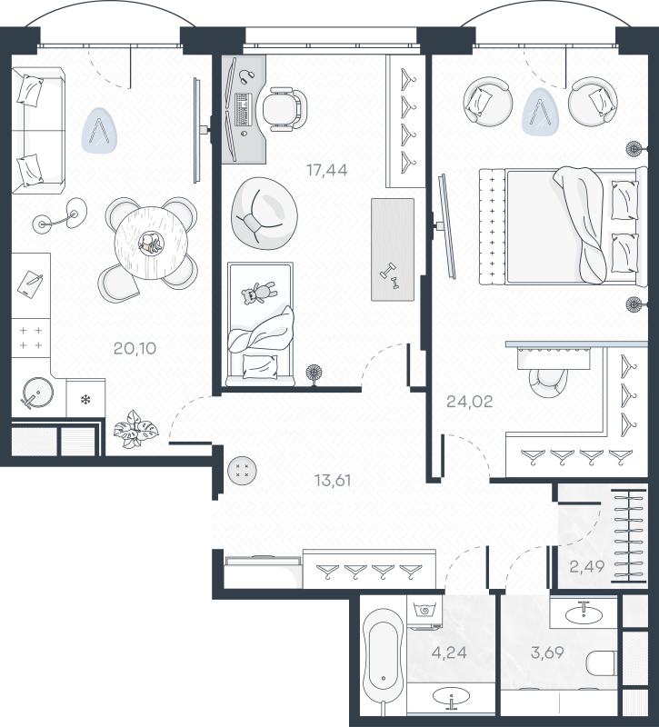 3 ккв (Евро) 87,1 м²