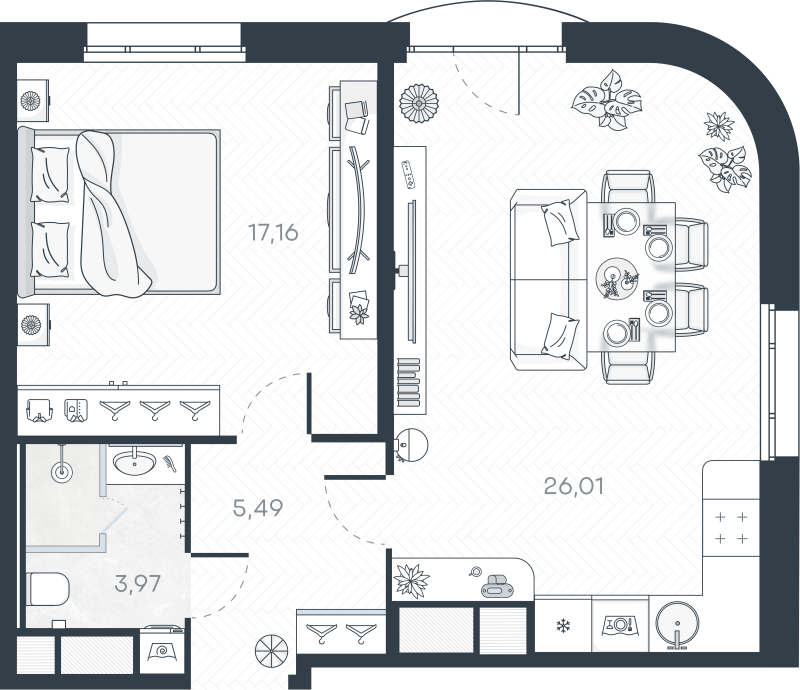 2 ккв (Евро) 53,1 м²