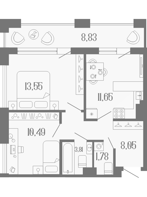 2 ккв 53,7 м²