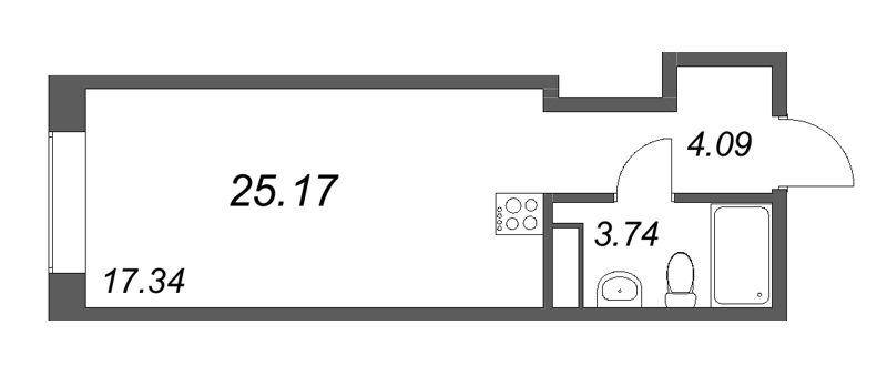 Студия 25,9 м²