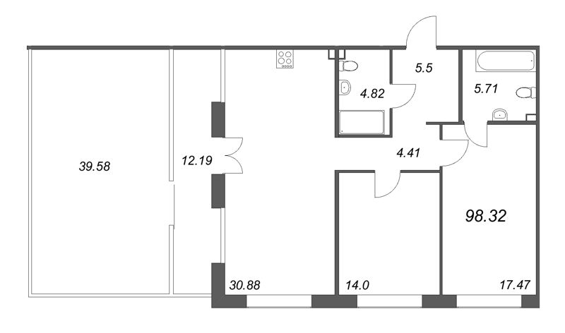 3 ккв (Евро) 135,6 м²