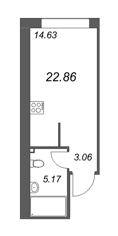 Студия 23,9 м²