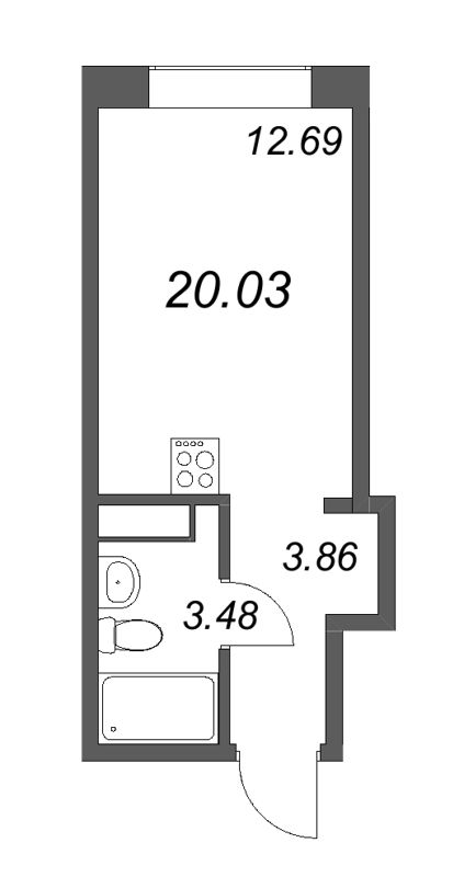 Студия 20,5 м²