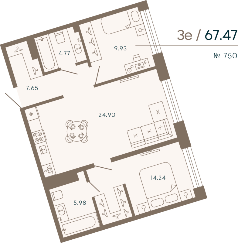 3 ккв (Евро) 67,5 м²