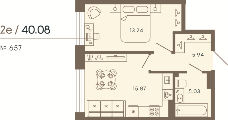2 ккв (Евро) 40,1 м²